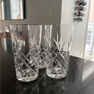 Vintage Crystal Clear Highball Glass Set (3 glasses)